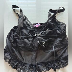 Edikted Black Lace Trim Camisole Top